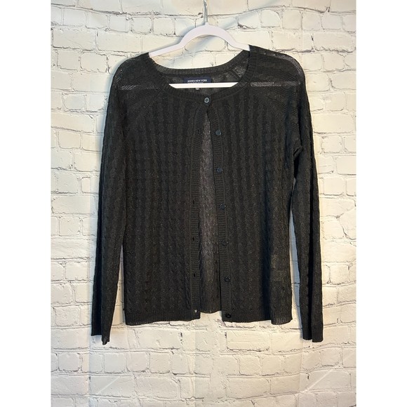 Women's New York Jones Signature Petite Button Up Cardigan. SZ PM. NWOT. - Picture 1 of 3